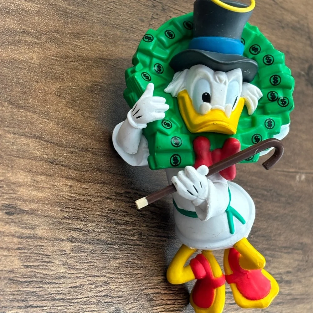 VINTAGE Disney Scrooge McDuck Money Wreath Grolier Christmas Tree Ornament 1990s